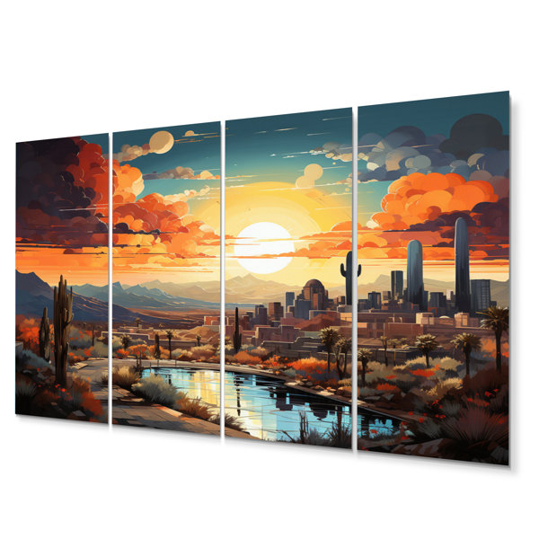 Designart City Phoenix Popart Iii On Metal Pieces Print Wayfair Canada